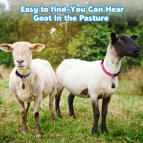 3 Pack Goat Collars with Bell, Adjustable Sheep Collars with Quick Release Buckle, Durable Nylon