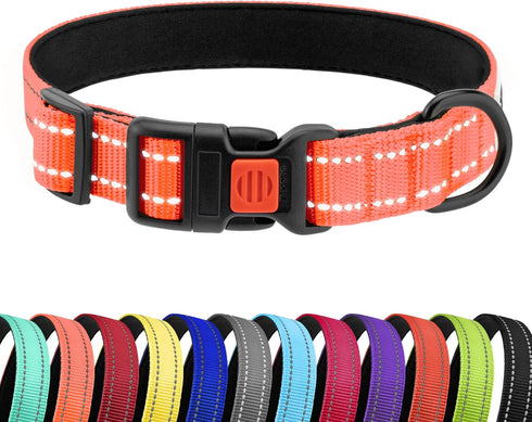 CollarDirect Reflective Dog Collar with Quick Release Buckle for Small, Medium, Large Dogs or Puppies - Nylon Suitable