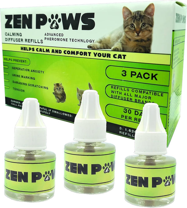 Zenpaws No Scent Diffuser Cat Relaxant Refill - Compatible with Major Brand Diffusers like Feliway & Comfort Zone