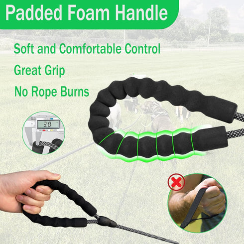 30 Feet Heavy Duty Reflective Dog Leash with Padded Handle - Long Line Check Cord Rope for Large, Medium, Small Dogs