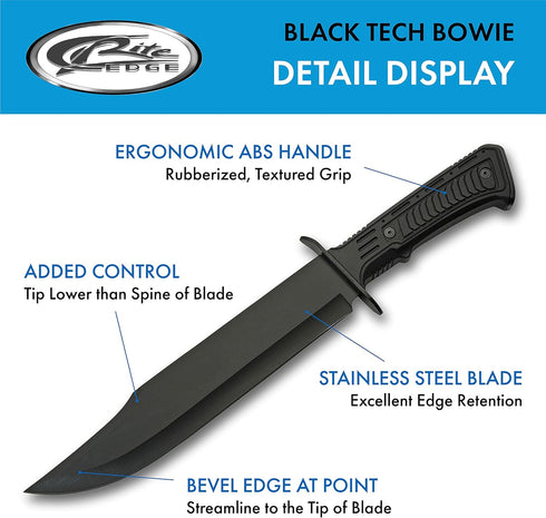 SZCO SUPPLIES 15" Outdoor Survival Black Tech Bowie Blade Knife by SZCO Supplies
