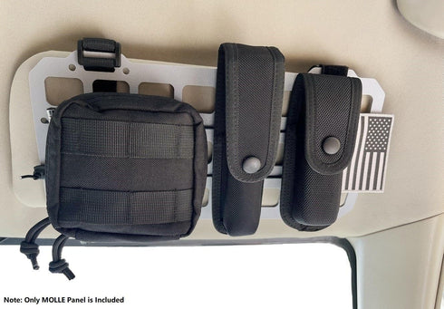 Vehicle Rigid MOLLE Panel for Car Visor Organizer EDC Pouch Tool Holster Bag Holder Tactical Gear Rack Truck Equipment Mount Plate Modular Storage Shelf Auto Interior Accessories Light Grey by TACNEX