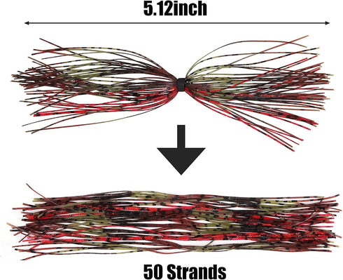 OROOTL Silicone Jig Skirts, Spinnerbait Skirt Replacement for Bass Fishing Lures
