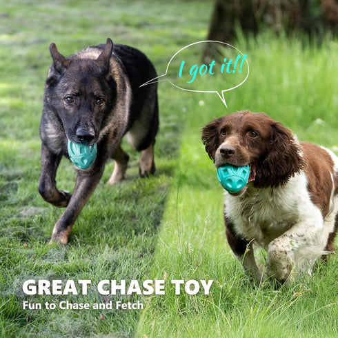 Squeaky Dog Toys for Aggressive Chewers, Rubber Interactive Puppy Ball with Squeaker for Medium and Large Breeds