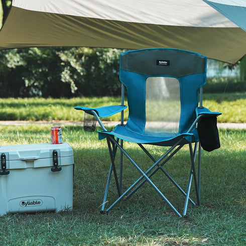 Camping Folding Chair Outdoor Lawn Portable Lightweight Camp Folding Chairs for Adult Outside with Cup Holder, Cooler