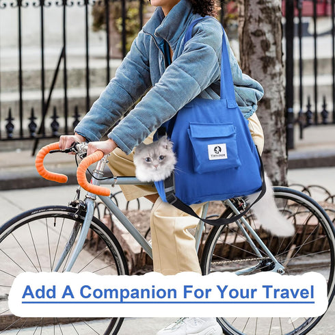 Cat Soft Travel Carrier Sling Bag, Pet Supplies for Nail Trimming, Color Blue Size XL, Adjustable Crossbody Strap