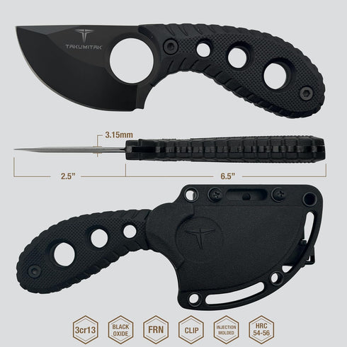 Hunting Survival Knife 6.5" - Full Tang Fixed Blade Knives with Extra FRN Handle Scales for Camping Gear