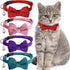 4 Pieces Cat Bow Tie Collar with Bell, Breakaway Comfortable Velvet Safety Pet Collar for Kittens and Puppies (Small)