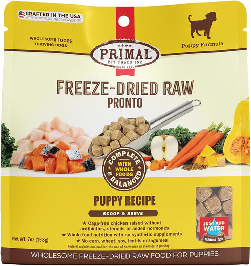 Primal Puppy Freeze Dried Dog Food, Complete & Balanced Meal, Grain Free, High Protein Raw Dog Food (7 oz)