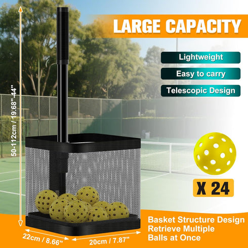Pickleball Picker Upper Ball Holder, Pickleball Ball Picker Hopper Tube, Pickleball Pickup Tube - Lightweight