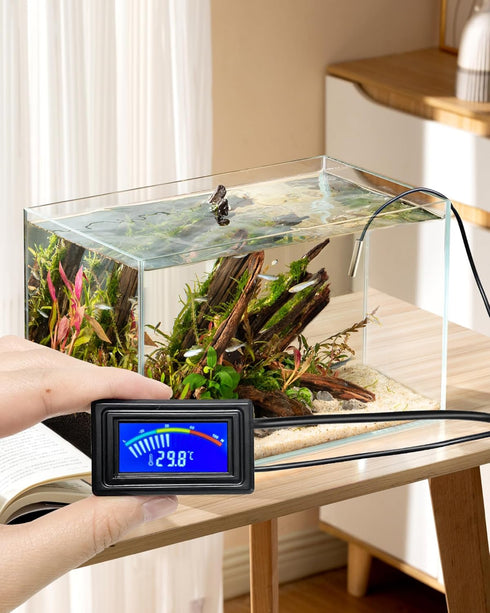 KEYNICE Digital Thermometer, Aquarium Temperature Monitor with USB Power Supply, LCD Display