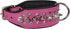 Dogs My Love Spiked Studded Genuine Leather Dog Collar, 1.75" Wide (14"-17" Neck; 1.75" Wide, Pink/Black)