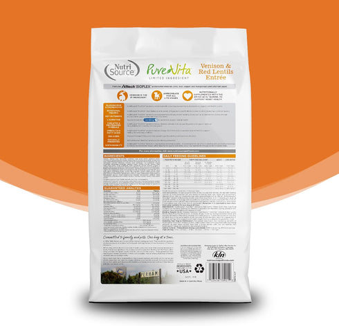Purevita Grain Free Venison Dog Food, 5Lb