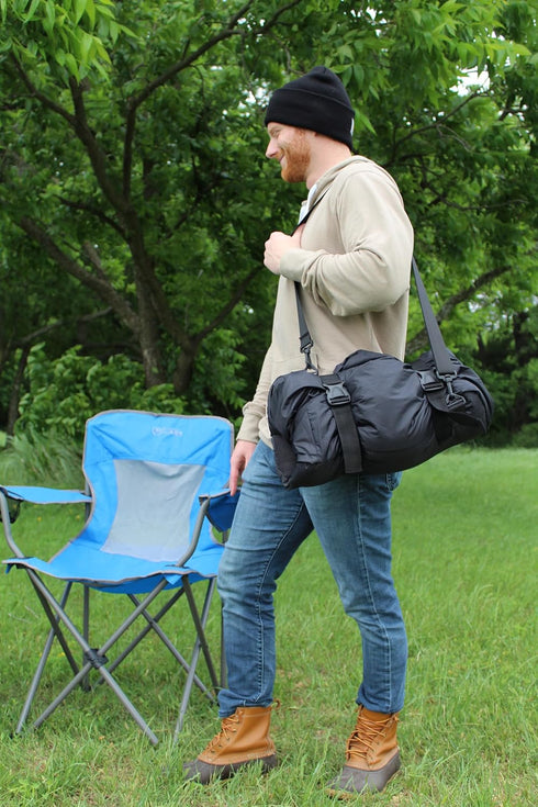 Wolf Essentials Anywear Cushion Hooded Blanket Weather Resistant Fleece & Vinyl, Portable Seated Comfort for Camping