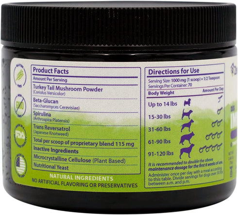 ZENAPET Allergy Immune Support Supplement for Dogs, 100% Human-Grade with Turkey Tail Mushroom