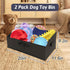 Collapsible Dog Toy Box Organizer - 2 Pack Large Dog Toy Bin with Handle - Fabric Dog Treat Basket for Storage