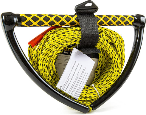 WOW Sports Watersports Rope - 65 ft for Wakeboard, Wakesurf, & Water Skiers, UV Treated with Floating Handle