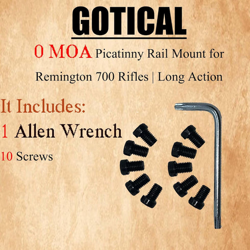 Picatinny Rail Mount for Remington 700 Rifles, Long Action 0 MOA Mount for Zeroing Scope at Short to Mid Range.