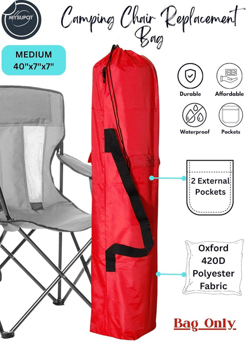 40"x7"x7" Hammock, 420D (Red, M) Replacement Bag for Folding Camping Chair, Camp Chairs, Yoga Mat, Beach Chair