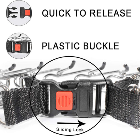 Dog Prong Collar, Adjustable Stainless Steel Choke Pinch Training Collar for Medium Large Dogs, 8 Extra Tips