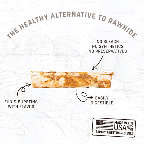 Earth Animal No Hide Medium Venison Flavored Natural Rawhide Free Dog Chews Long Lasting Dog Chew Sticks | Dog Treats for Large Dogs | Great Dog Chews for Aggressive Chewers (1 Pack)
