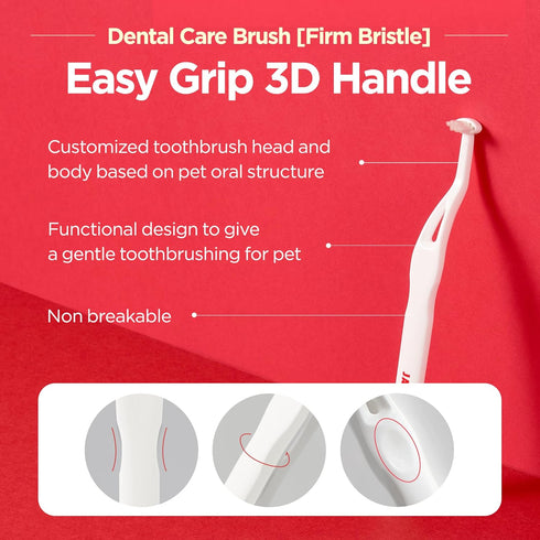 Dental Care Brush with Firm Bristles, Resilient Toothbrush for Dog Tartar and Plaque Removal