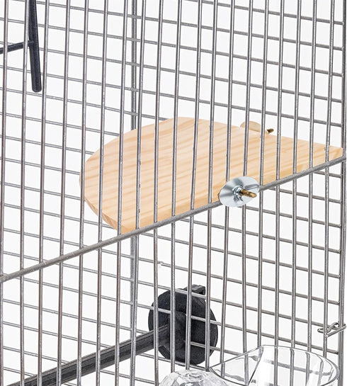 Trinkrittey 6.7 Inches Bird Perch Platform Stand Wooden Parrot Perch Corner Fan Shape Playground Cage Accessories