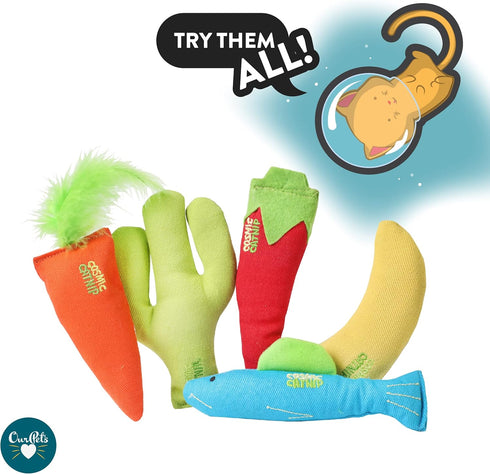 OurPets 100% North American Catnip Filled Fish Cat Toy, Interactive Chew Toy, Annette