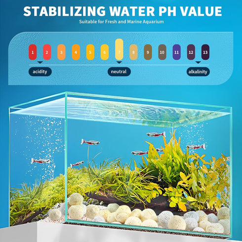 Aquarium Filter Media 0.8 Inch Ceramic Bio Balls 1 LB with Mesh Bag for Freshwater and Marineland Aquarium Pond Filter