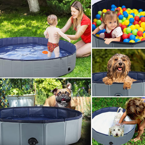 Swimming 39.5 12 Eooqi Foldable Dog Pool, Portable Pet Bath Tub and Kiddie Pool, Collapsible Bathtub for Puppies