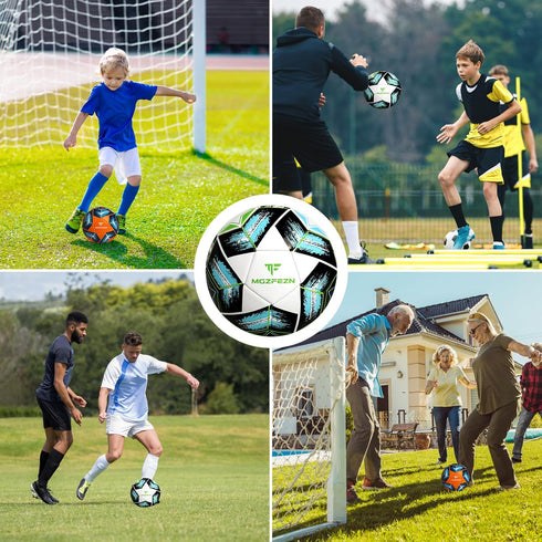 Soccer Ball Size 5 for Youth and Adults, Indoor/Outdoor Training Ball with Pump, Net Bag, Gift Box