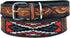Leather Dog Collar, Western Style Heavy Duty Hand Tooled Adjustable Beaded and Padded for Puppies and Big Dogs