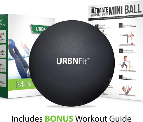 URBNFit 9-inch Small Exercise Ball - Mini Pilates Ball with Fitness Guide for Yoga, Barre, Physical Therapy, Core