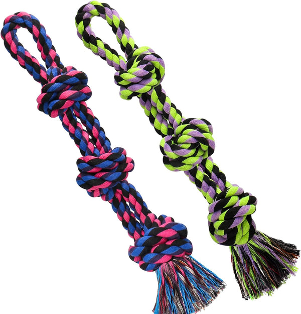UPSKY Nearly Indestructible Dog Rope Toys, Chew Toys for Medium to Large Breeds, Tug Toy
