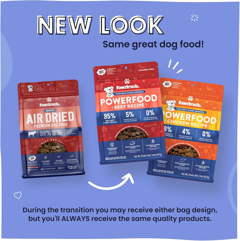 Recommended, 2lb Pawstruck Air Dried Dog Food with Real Beef, Grain-Free, Made in USA, Non-GMO & Vet High Protein