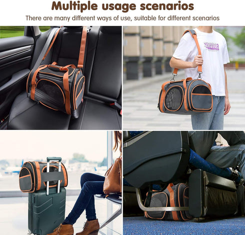 OKMEE 5 4 Cat Carrier TSA Airline Approved with Ventilation for Small Medium Cats Dogs Puppies, Dog Carrier with Big