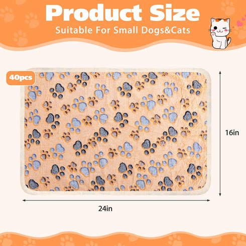 40 Chumia Pcs Dog Blankets Soft Fluffy Fleece Washable Puppy Sleep Blankets Small Mat for Pets Throw Warm Bed Mat