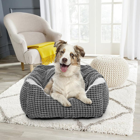 GASUR Dog Beds for Large Medium Small Dogs, Rectangle Cave Hooded Blanket Puppy Bed, Warmth and Machine Washable (20
