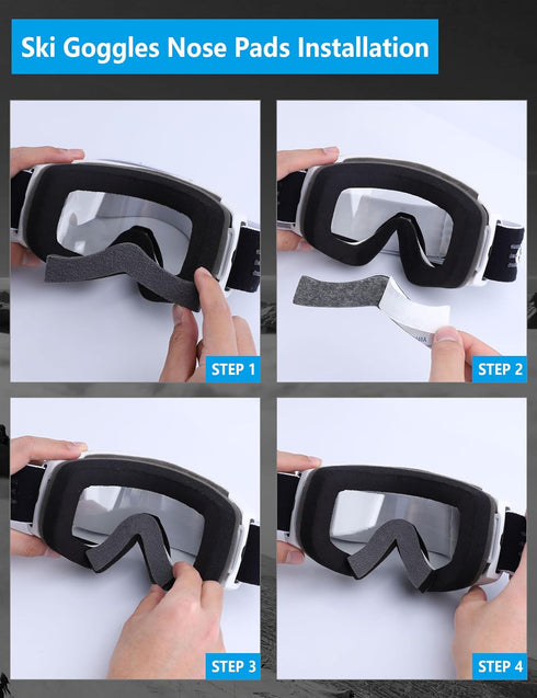 Low Bridge Fit Anti-Fog Replacement Nose Pads for Oakley Line Miner L OO7070 Snow Goggles - Grey