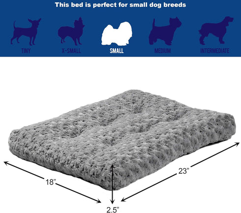MidWest Homes for Pets Deluxe Dog Beds - Super Plush, Machine Wash & Dryer Friendly, Gray, 24-Inch
