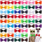 200 Pieces Adjustable Dog Bow Ties with Collar, 19 Colors, Pet Grooming Accessories for Medium Little Dogs