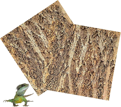 Tfwadmx 2Pcs Cork Terrarium Background, 11.8” x 11.8” Natural Cork Bark Backdrop for Reptile Accessories
