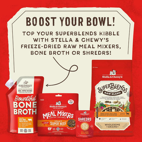3.25 lb. Stella & Chewy's SuperBlends Raw Blend Wholesome Grains Grass-Fed Beef, Beef Liver & Lamb Recipe