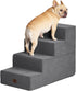 EHEYCIGA 18”H Dog Stairs for Bed, 4-Step Extra Wide Non-Slip Pet Steps for Small Dogs and Cats, Grey