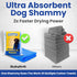 Large Shammy Dog Towels for Drying - 34" x 26" - Quick-Dry Technology, Ultra Absorbent, Easy to Wring Out - 1 Pack