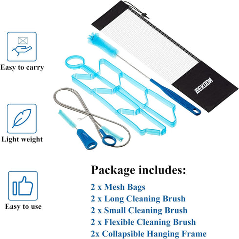 Hydration Bladder Cleaning Kit, Water Bladders Cleaner Set with Long Brush, Valve Brush, and Drying Frame