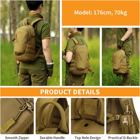 HUNTVP 20L Military MOLLE Backpack Rucksack Tactical Assault Pack for Hunting, Camping, Trekking, Travel