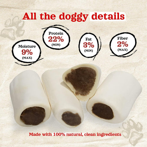(3-4 Inch, 6 Count), Natural Farm Peanut Butter Filled Bones Limited Ingredient, Natural Stuffed Dental Dog Bone Treats