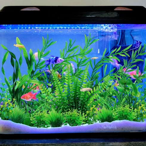 25pcs Green Aquarium Decorations, Fish Tank Plants, Plastic Decor, Fish Tank Accessories, Aquarium Decor