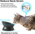 Ceramic Elevated and Tilted Cat Food Bowl, Dishwasher Safe, White (Gray)